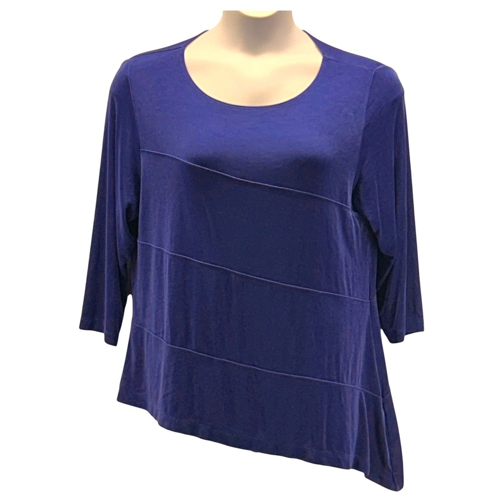 Chicos Womans Slinky Knit Tops XL Blue‎
